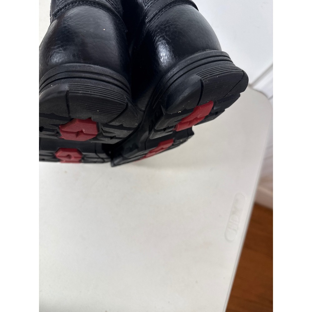 Polo Ralph Lauren Mens Black Leather Zip Front Buckle Strap Lug Sole Boot men 10 - Picture 9 of 16